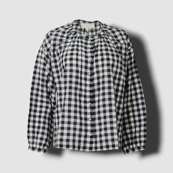 The Great Plaid Gingham Buttondown Shirt Print Cotton size 1 cottagecore chic - Picture 2 of 15